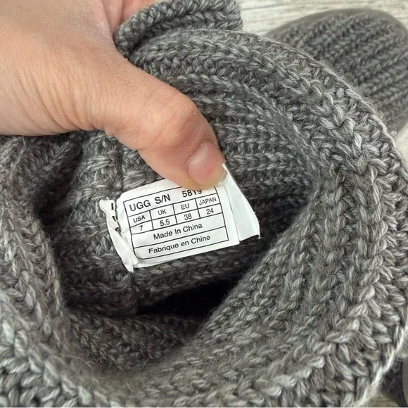 UGG Gray Knit Boots with Button Detail - Picture 9 of 10